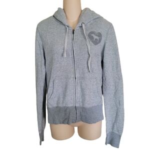 PINK Victoria's Secret Gray Full Zip Hoodie Size Women's Medium